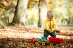 Little boy in autumn park